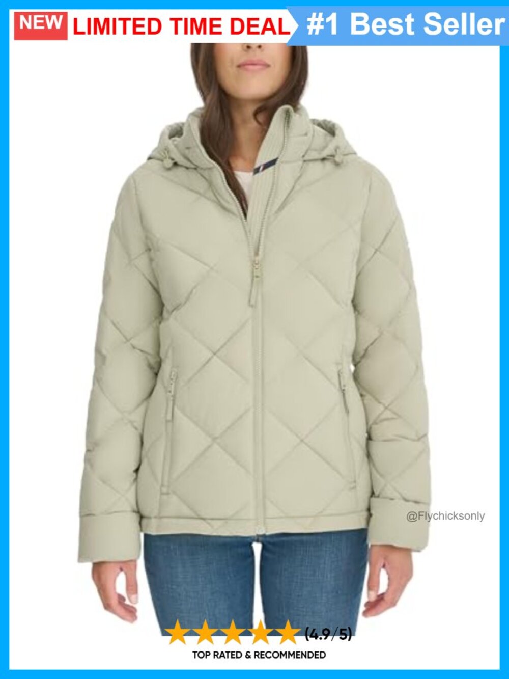 Zip-Up Diamond Quilted Lightweight Hooded Jacket